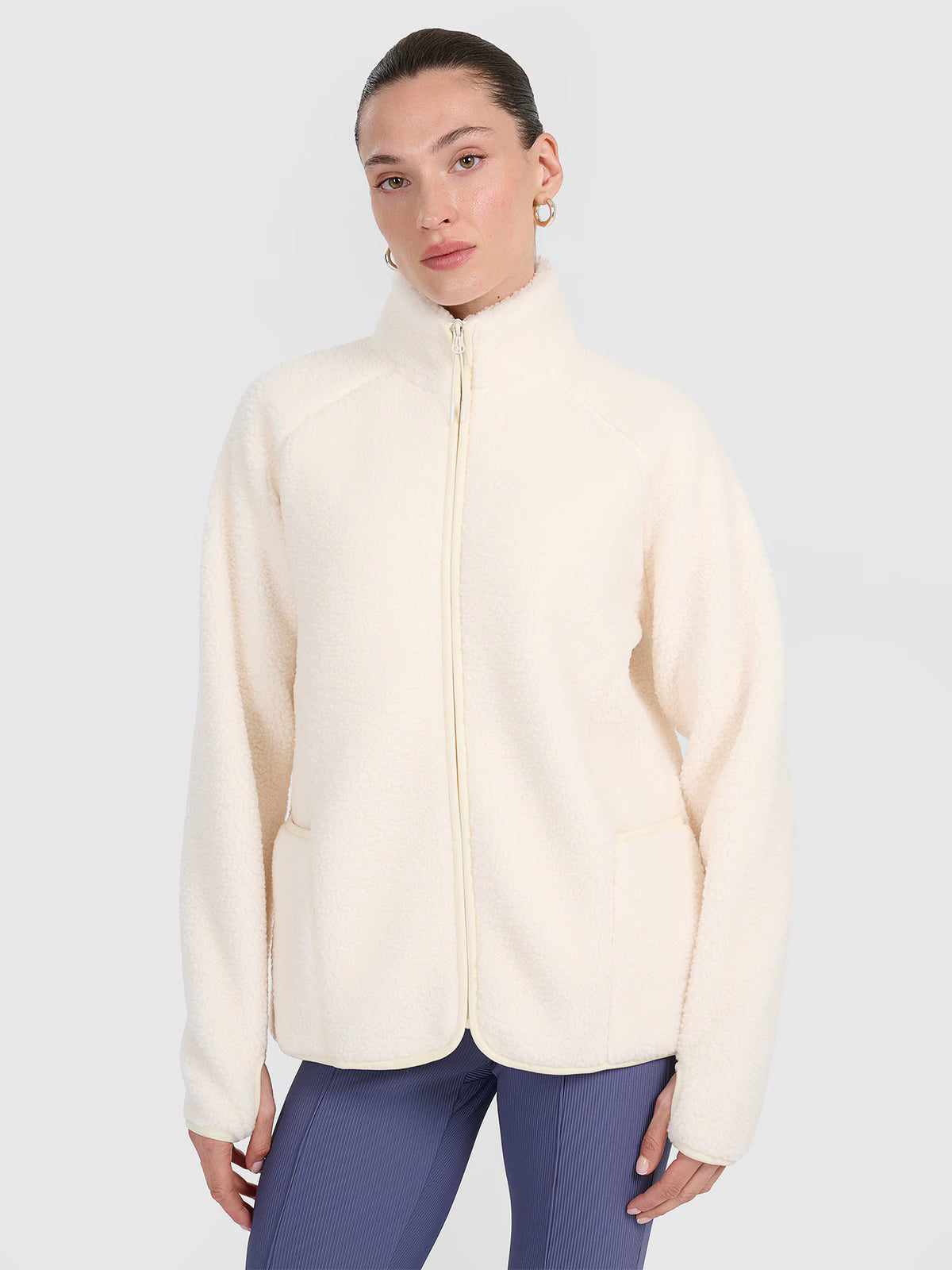 Polar sherpa ze stójką oversize damski