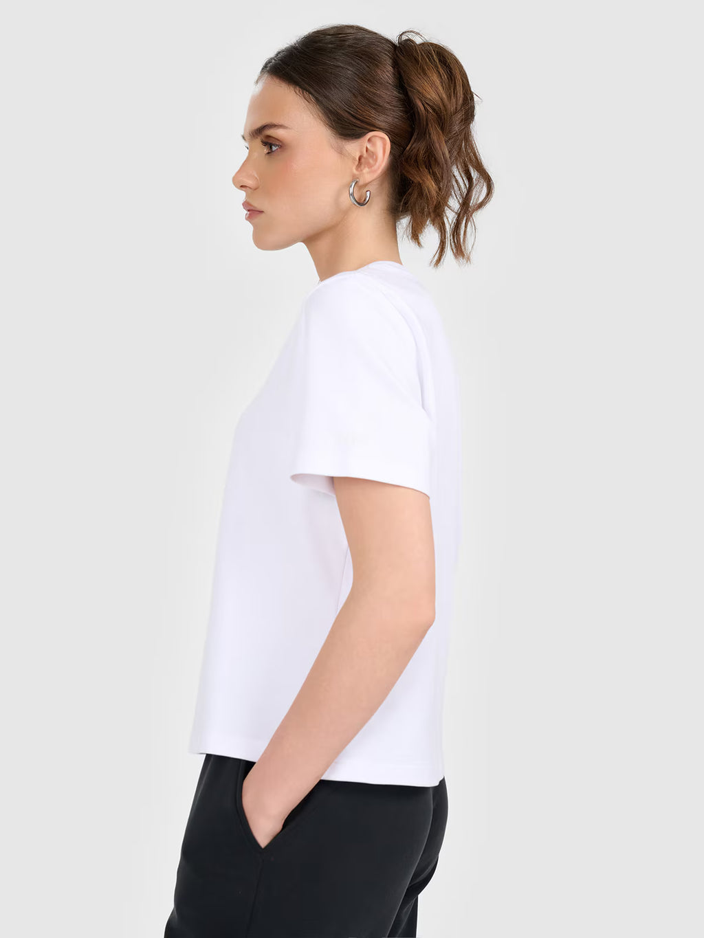 T-shirt regular gładki damski