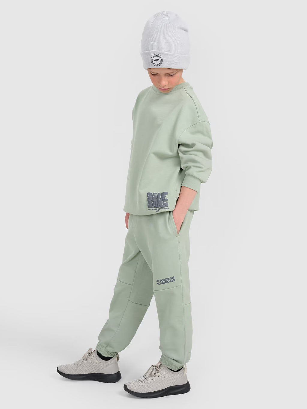 Bluza dresowa oversize nierozpinana bez kaptura chłopięca
