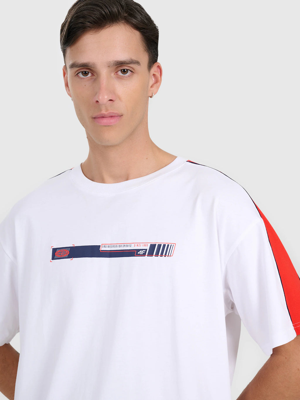 T-shirt oversize z nadrukiem męski