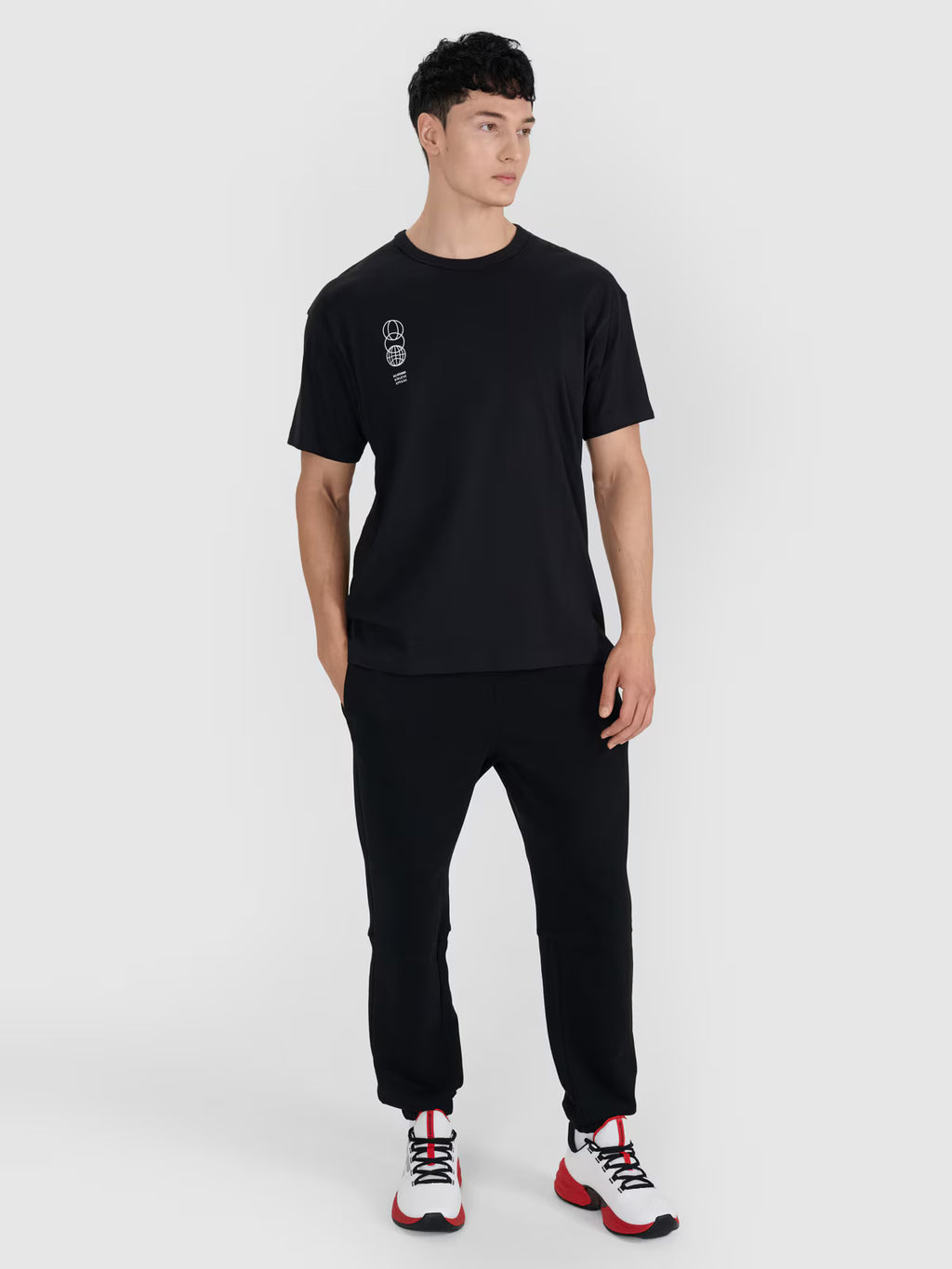T-shirt oversize z nadrukiem męski