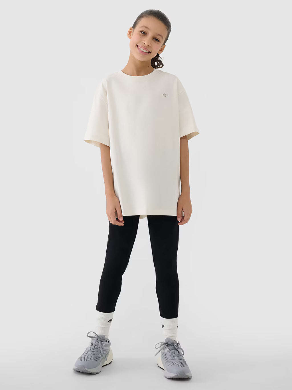 T-shirt oversize gładki dziewczęcy