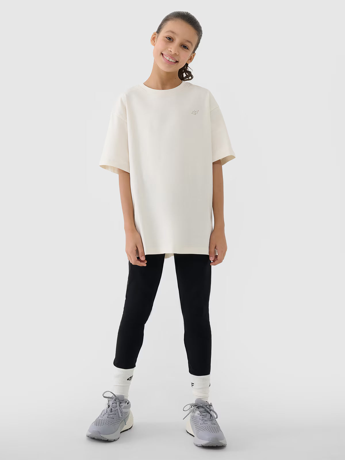 T-shirt oversize gładki dziewczęcy