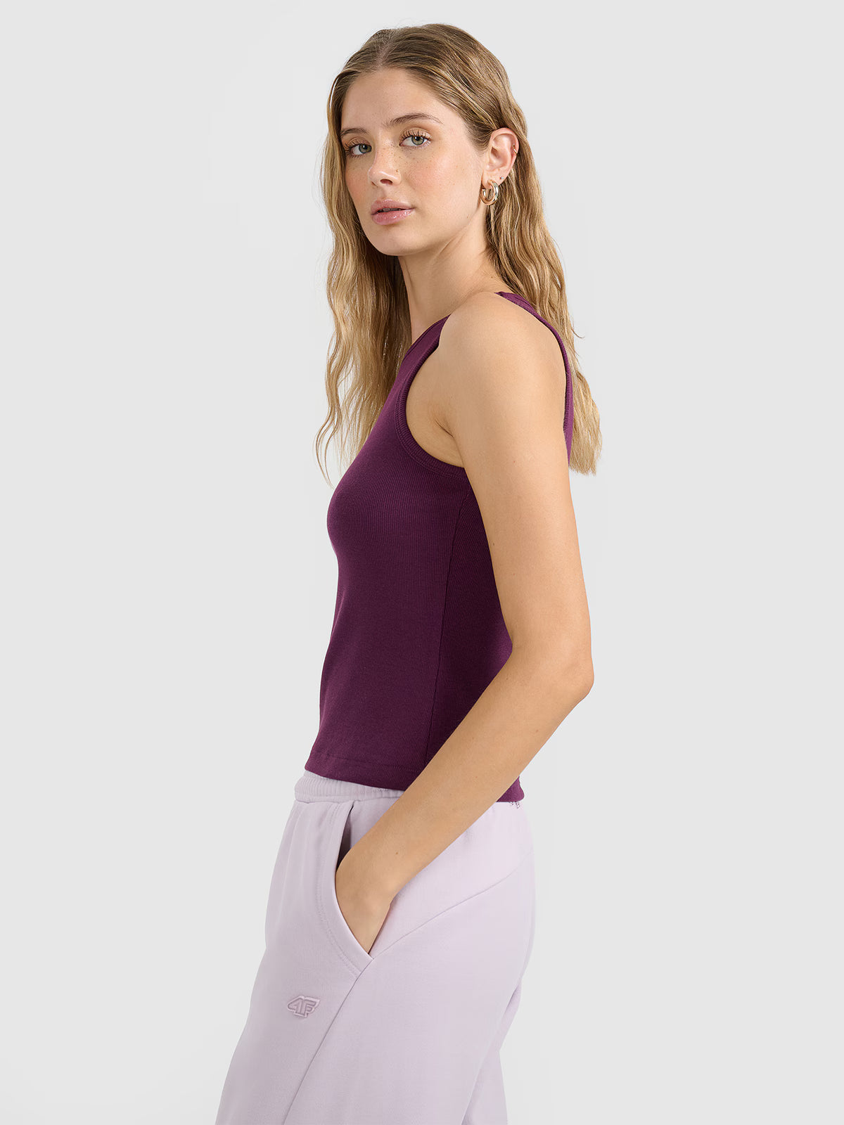 Top slim gładki damski