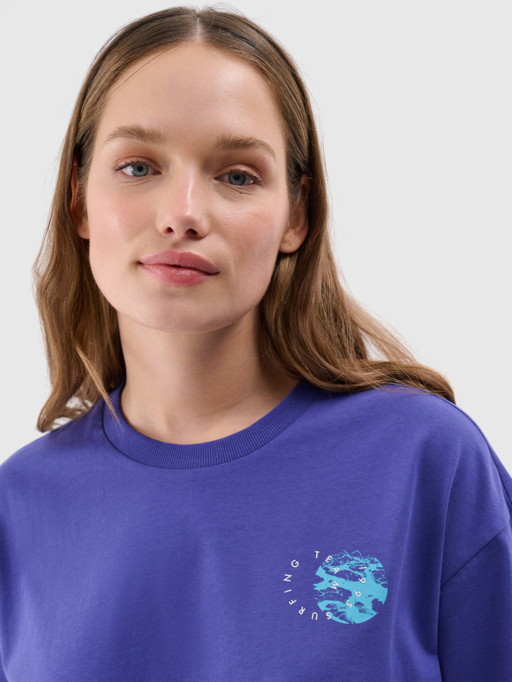 T-shirt oversize z nadrukiem damski