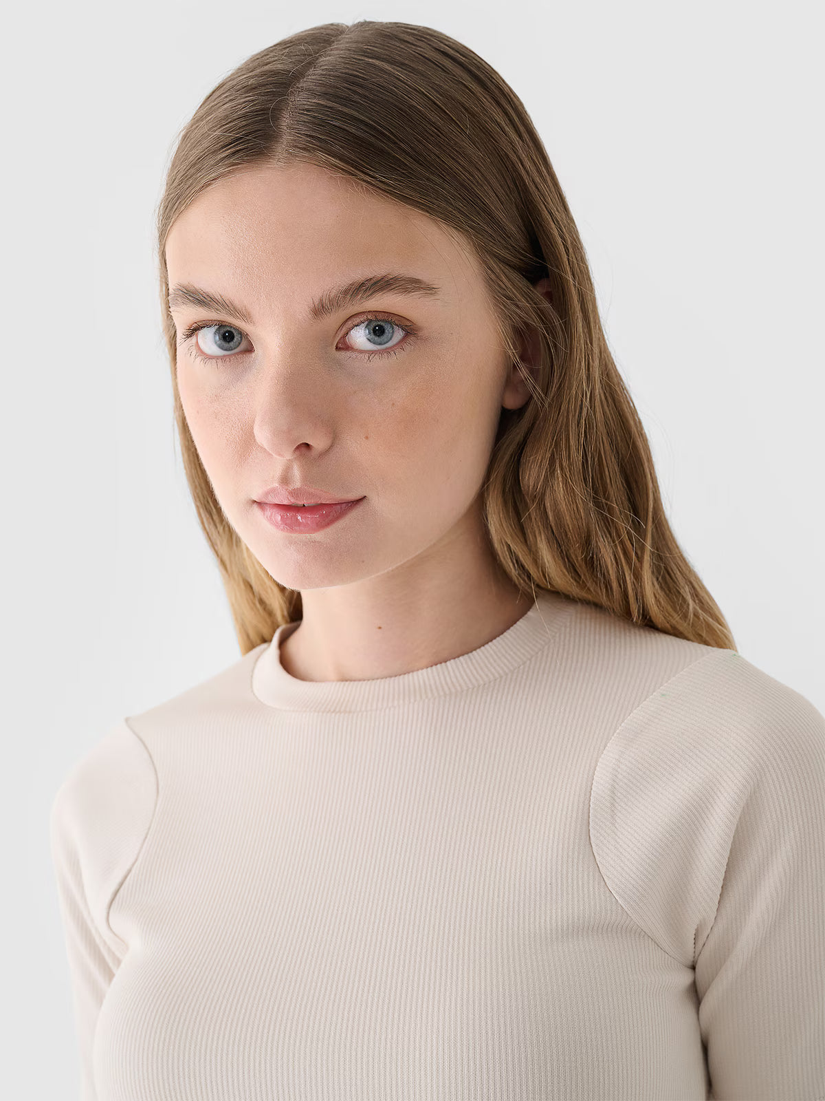 T-shirt slim crop-top gładki damski