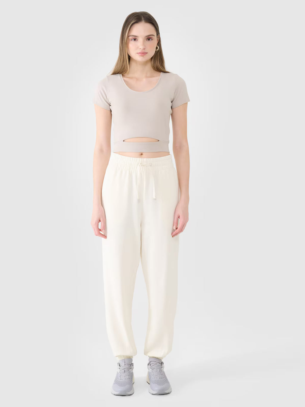 T-shirt crop top gładki damski