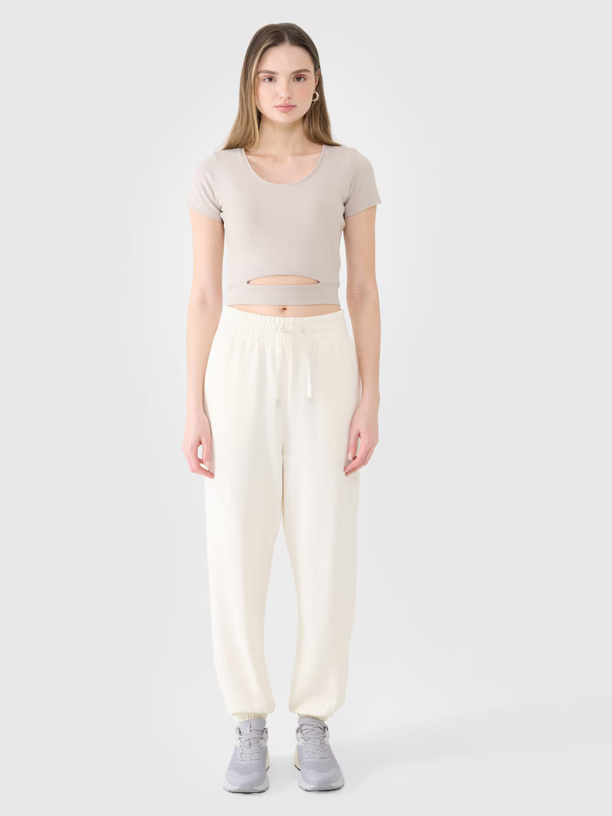 T-shirt crop top gładki damski