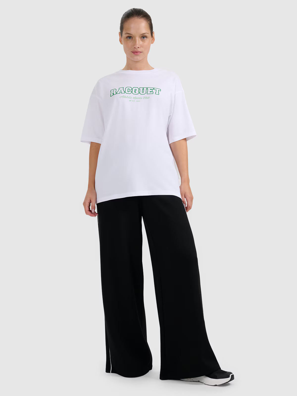 T-shirt oversize z nadrukiem damski
