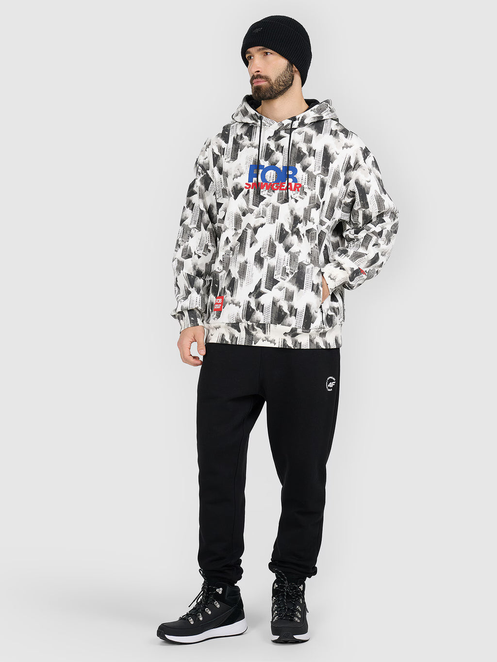 Bluza dresowa loose z kapturem męska