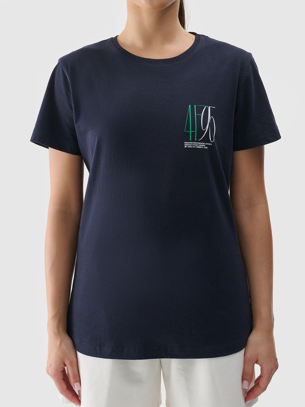 T-shirt slim z nadrukiem damski