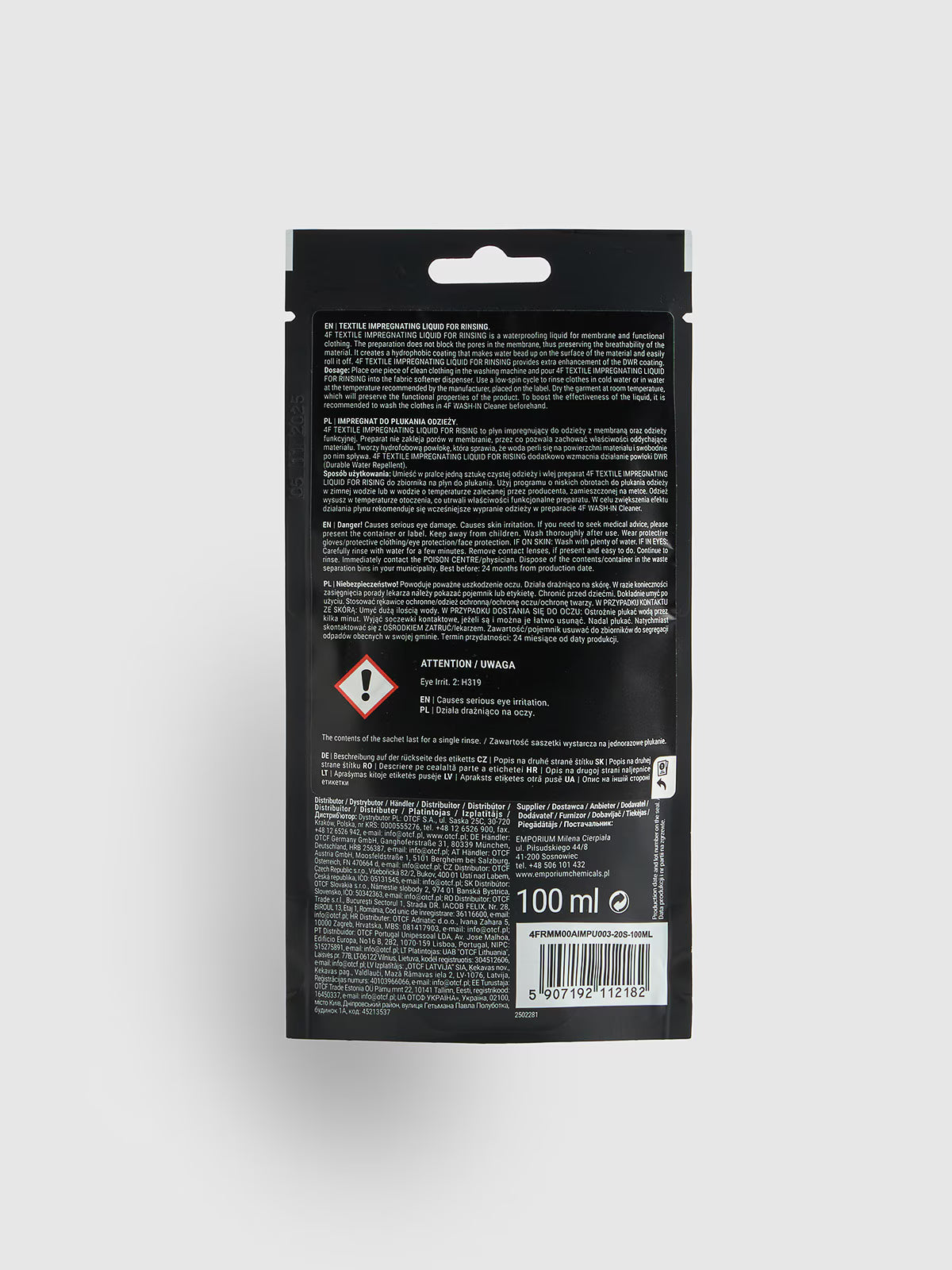 Impregnat do płukania odzieży sportowej i funkcyjnej (100 ml)