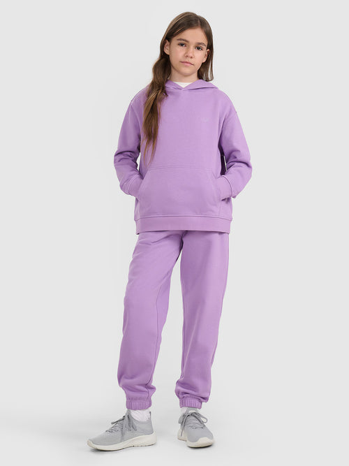 Bluza dresowa nierozpinana z kapturem dziewczęca