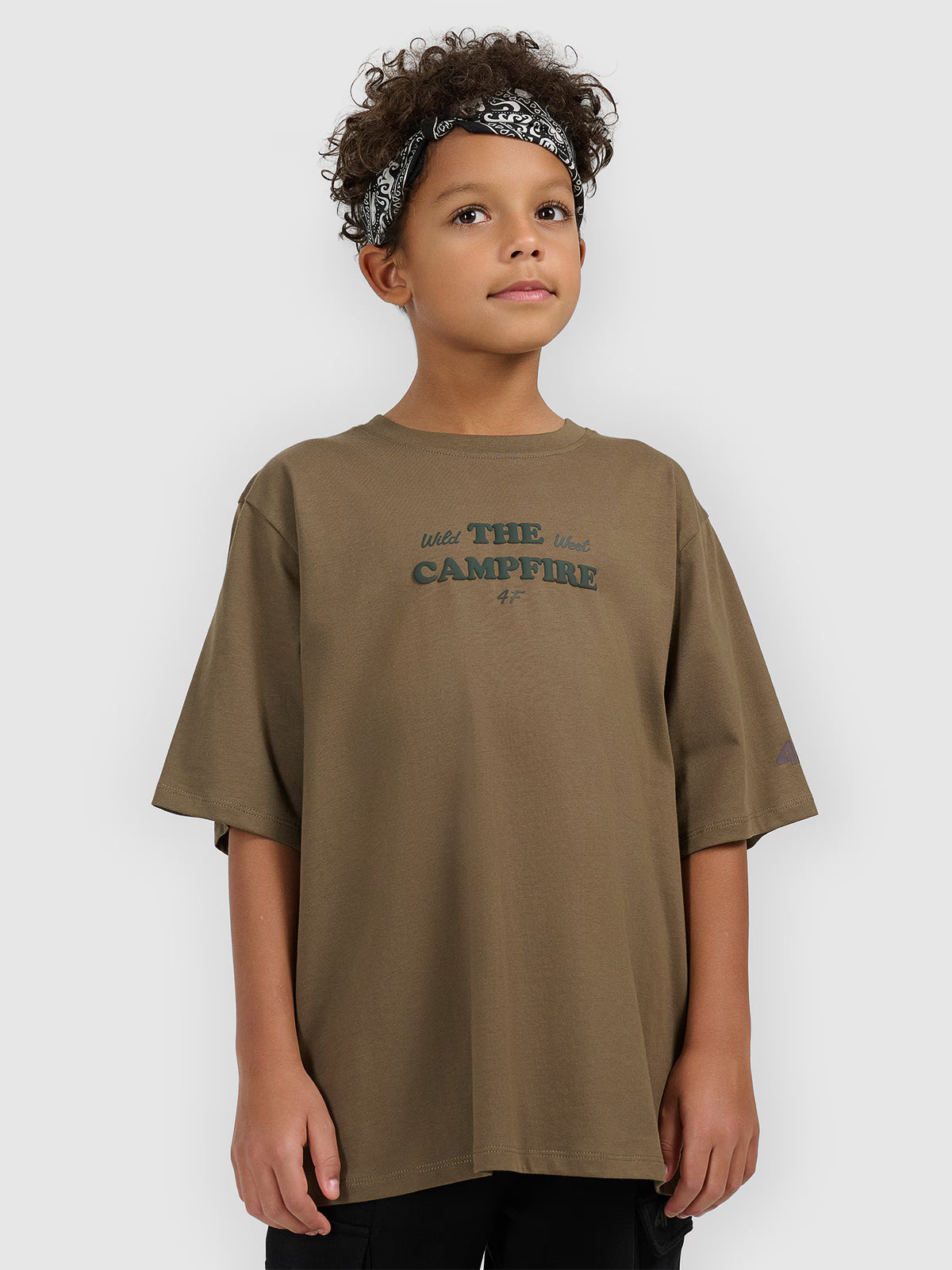 T-shirt loose z nadrukiem chłopięcy