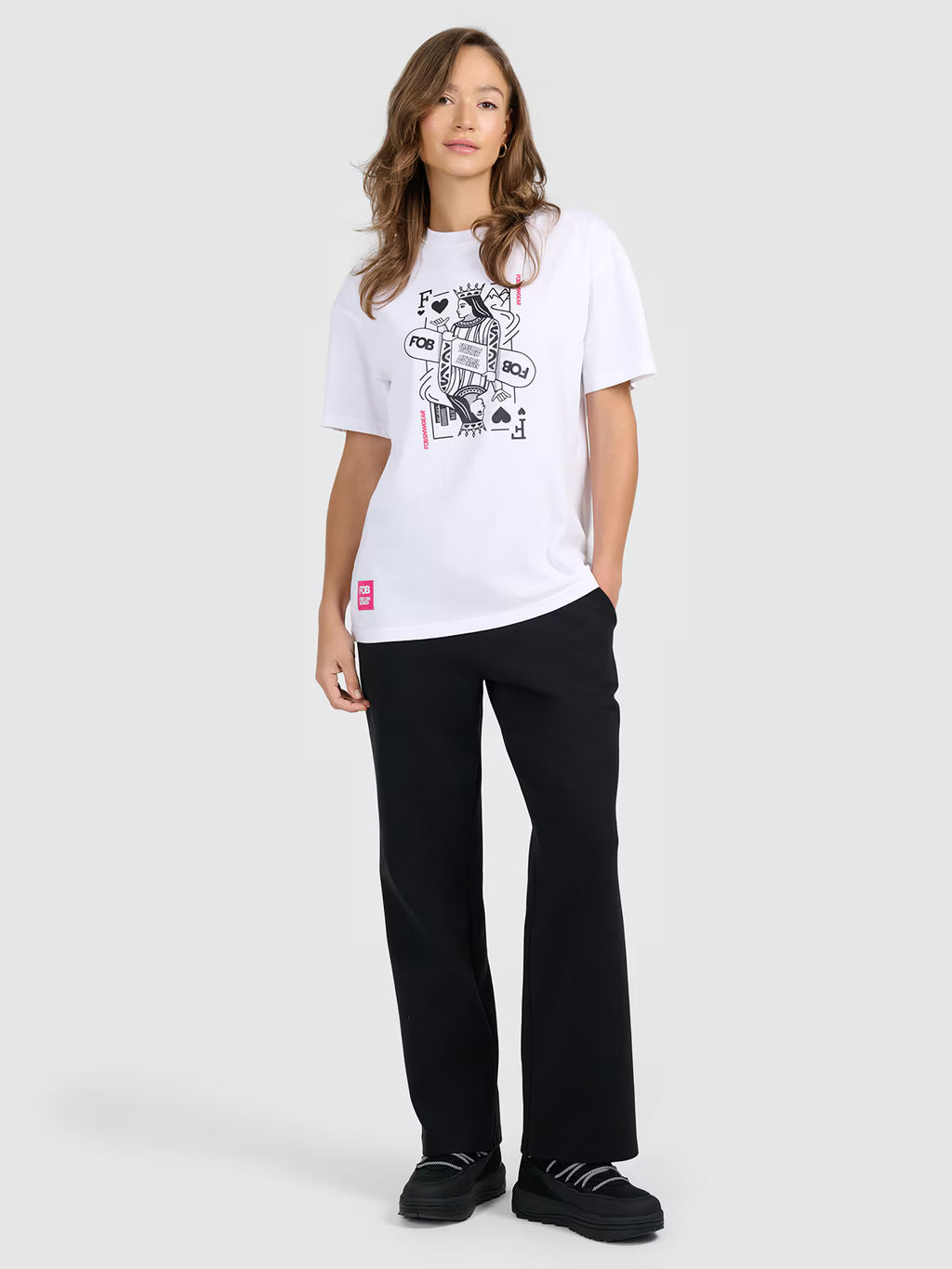 T-shirt loose z nadrukiem damski