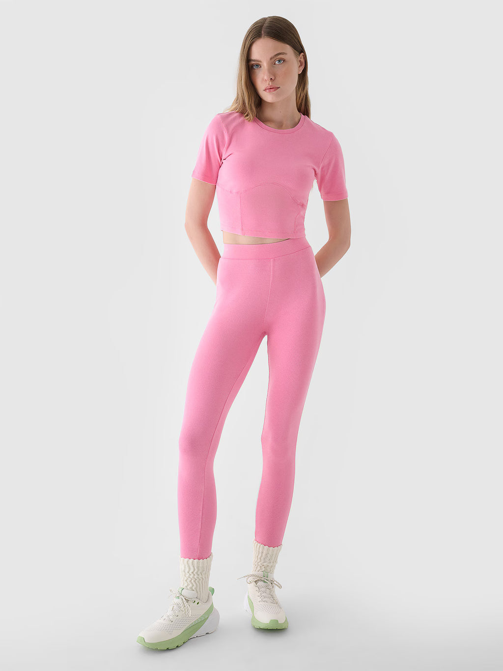 Crop top slim gładki damski