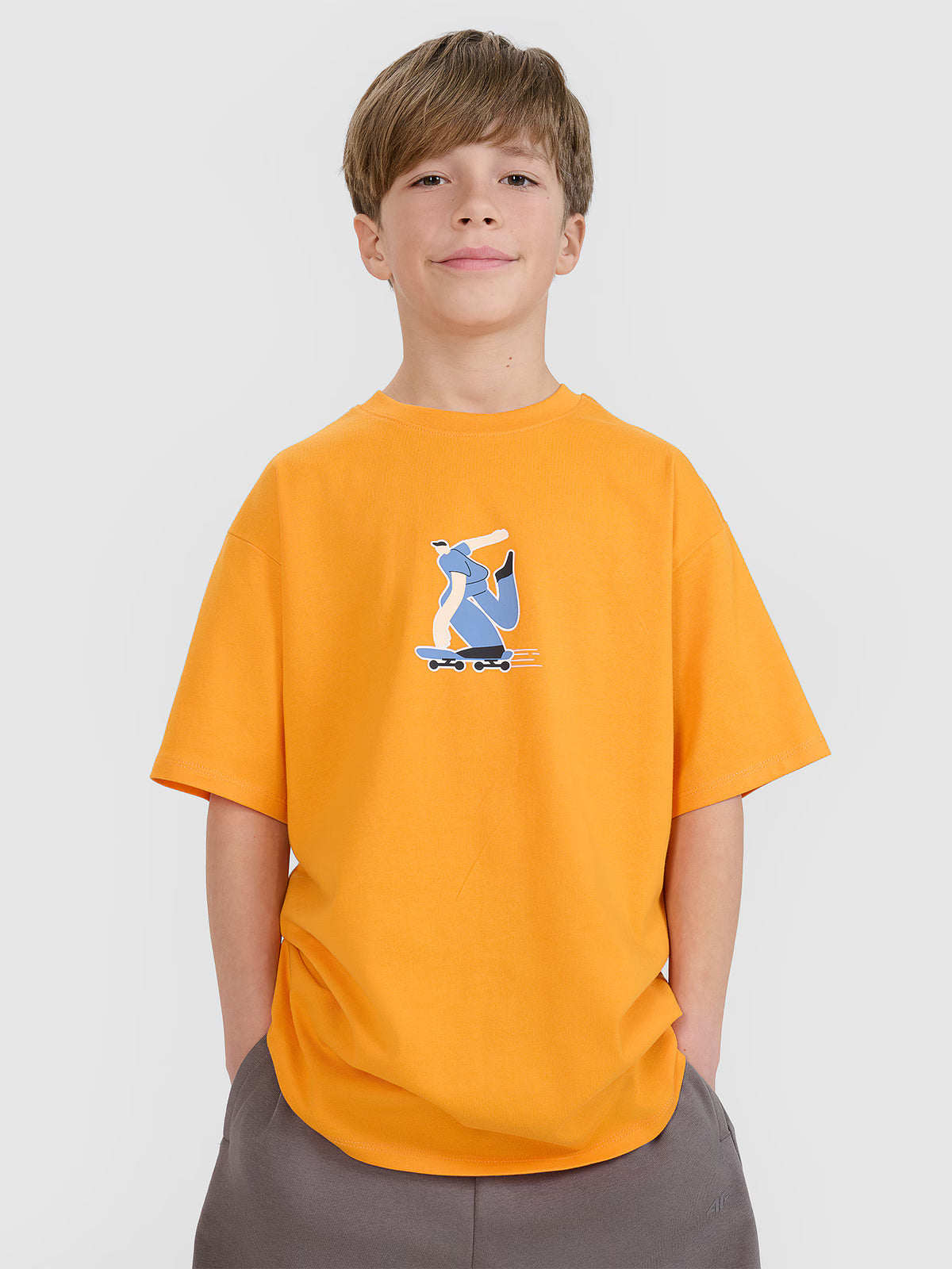 T-shirt oversize z nadrukiem chłopięcy