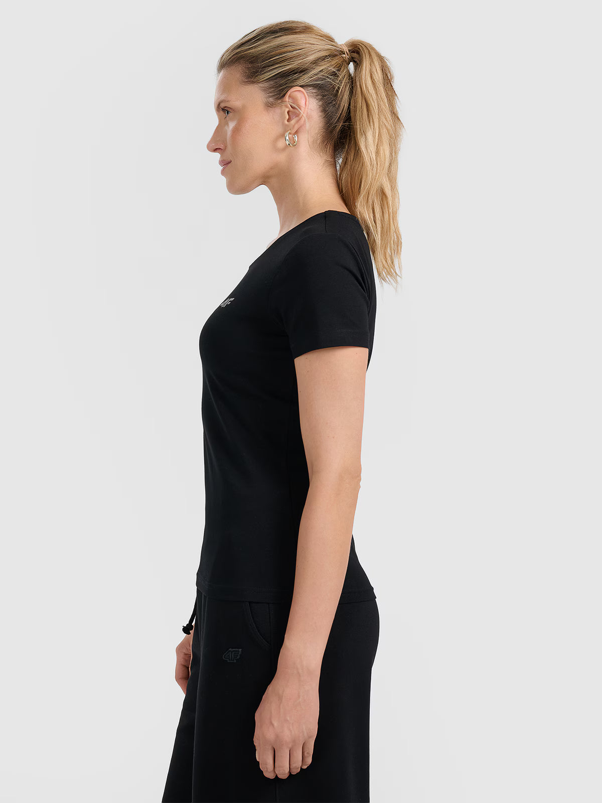 T-shirt slim gładki damski