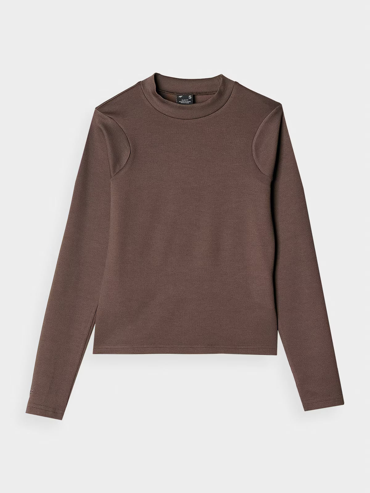 Longsleeve slim z prążkowanej dzianiny z modalem damski