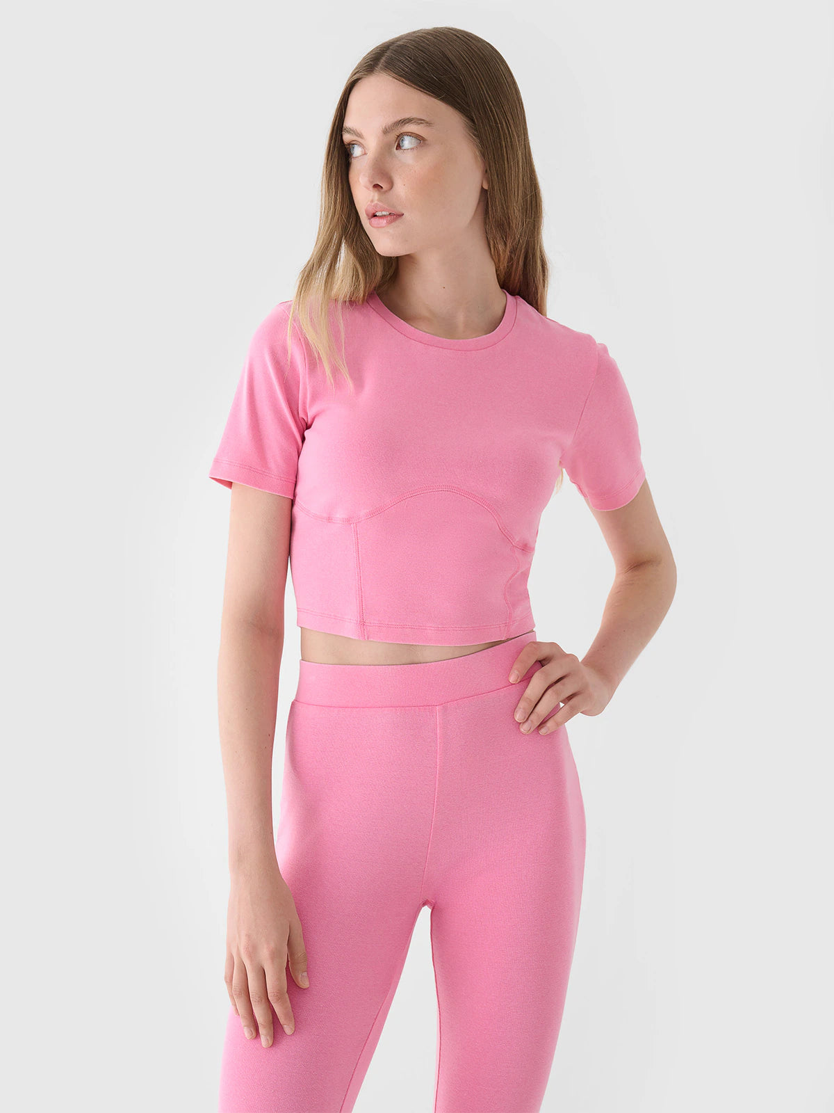 Crop top slim gładki damski