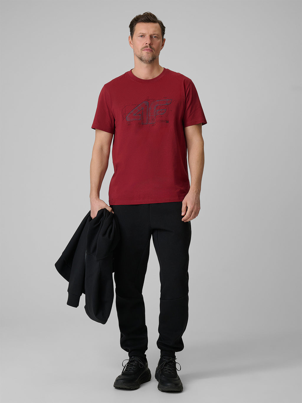 T-shirt regular z nadrukiem męski