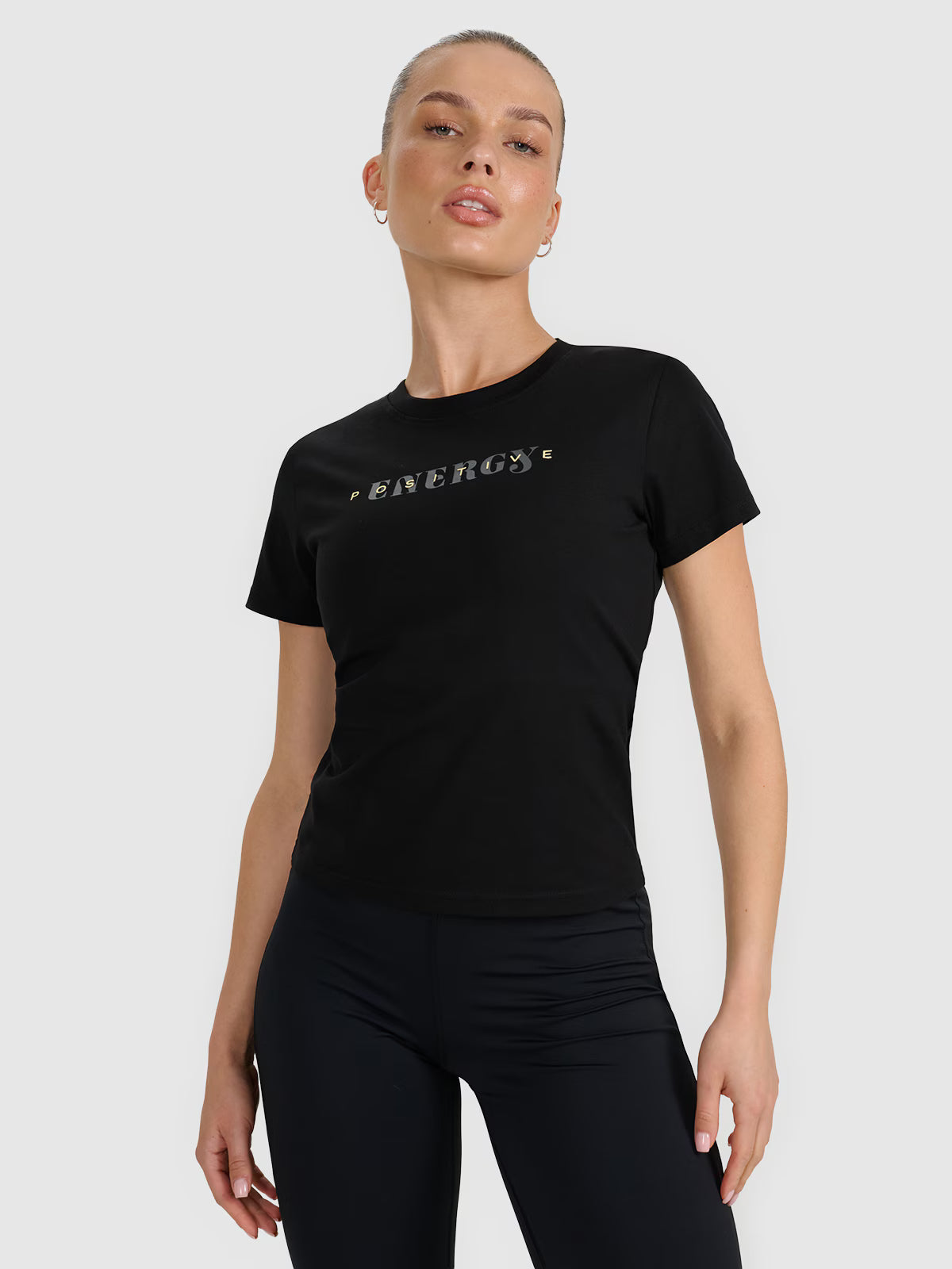 T-shirt slim z nadrukiem damski