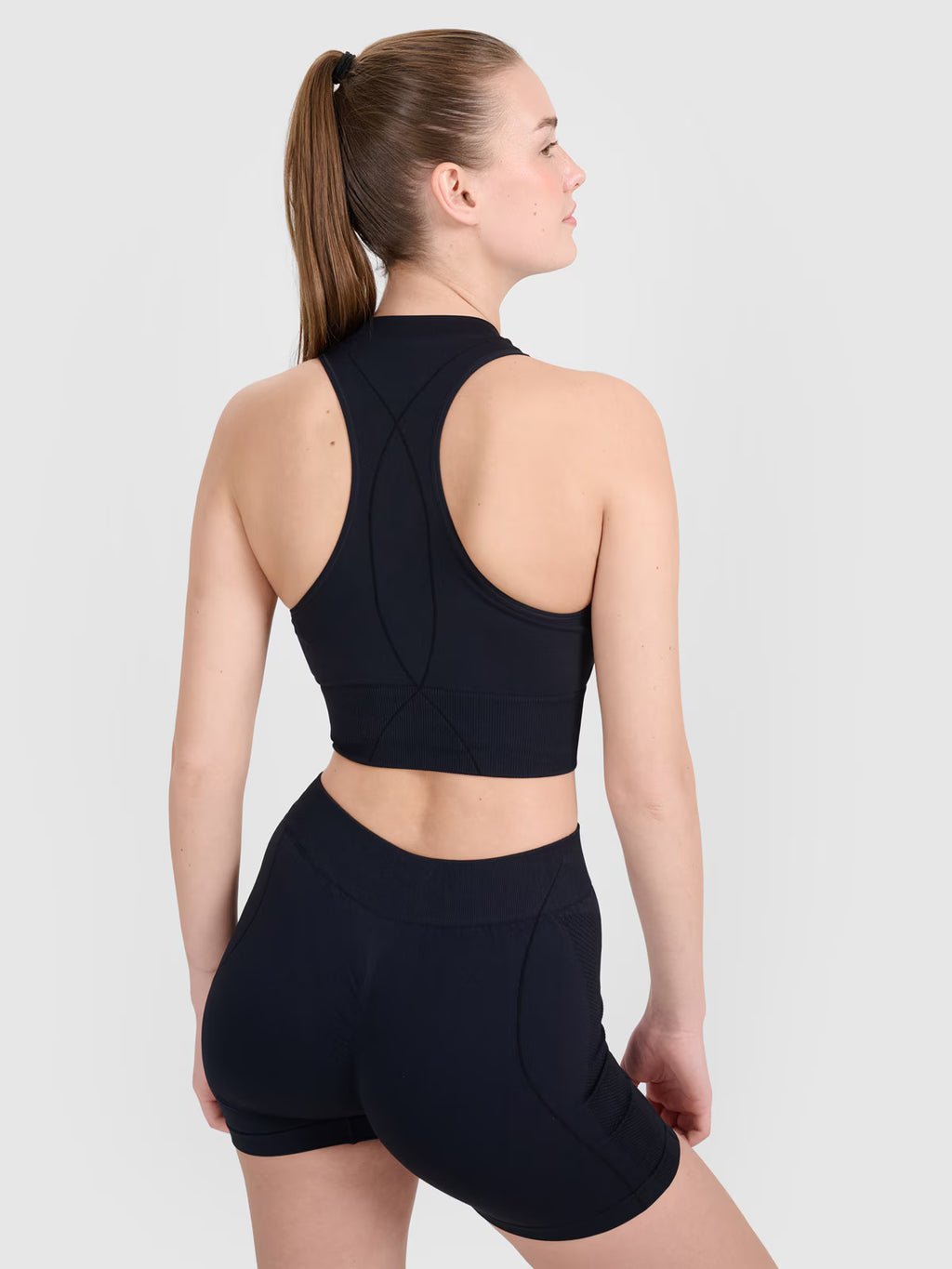 Crop-top treningowy slim bezszwowy damski