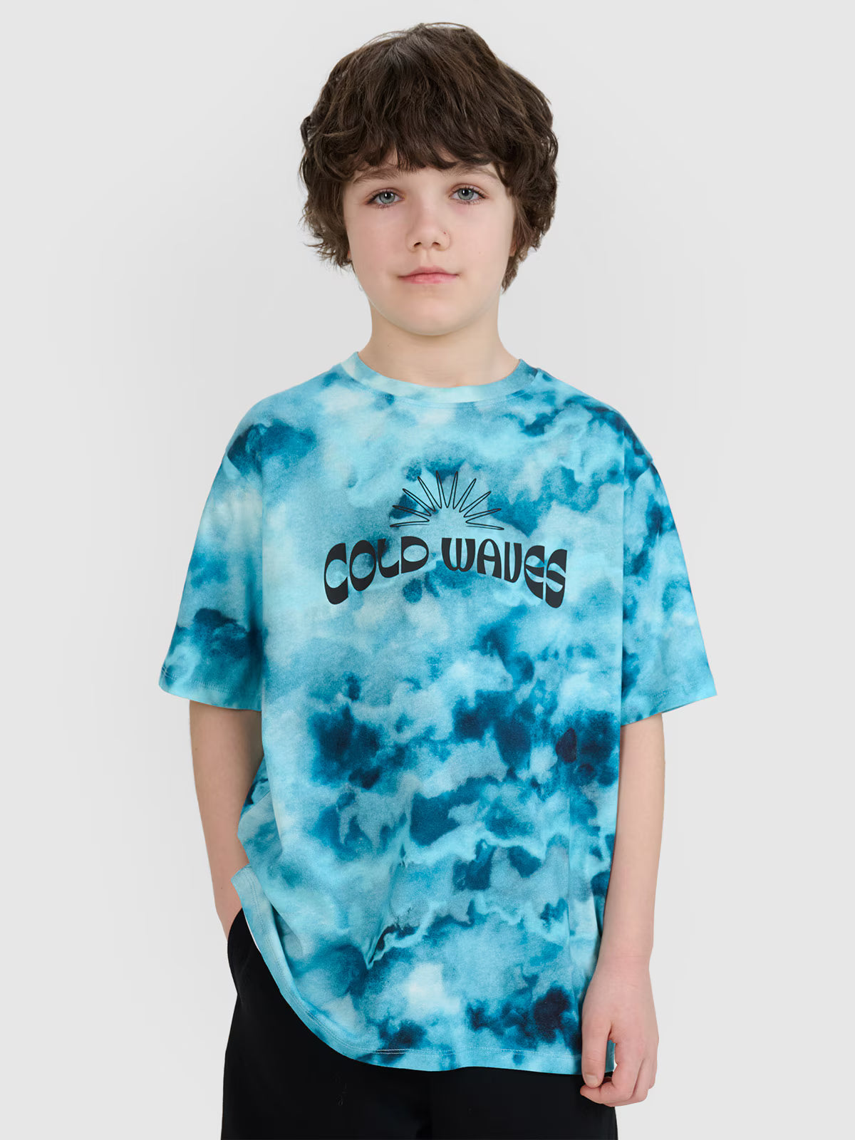 T-shirt oversize z nadrukiem chłopięcy