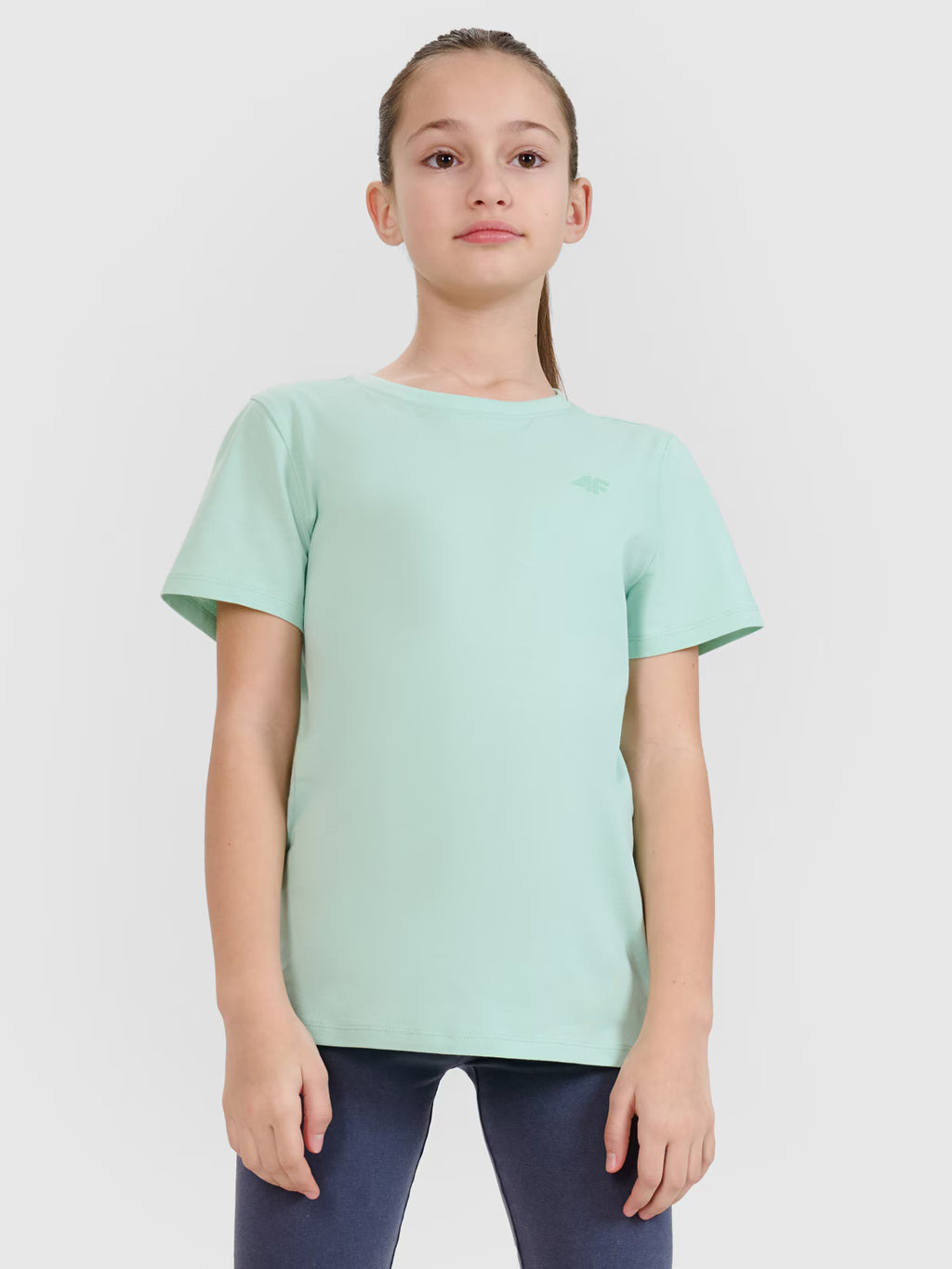 T-shirt regular gładki dziewczęcy