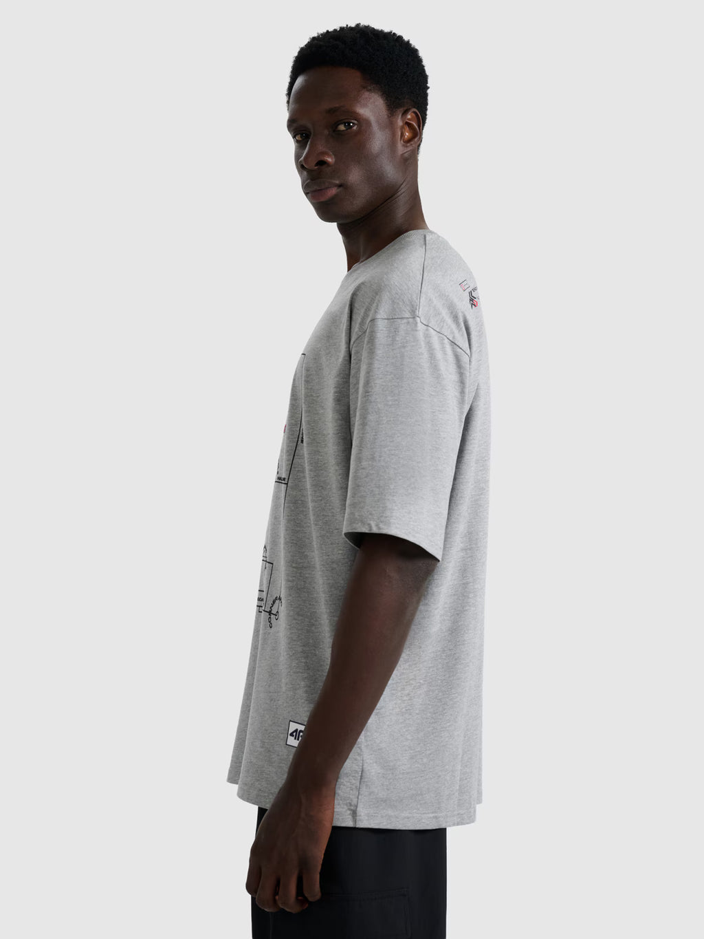 T-shirt oversize z nadrukiem męski