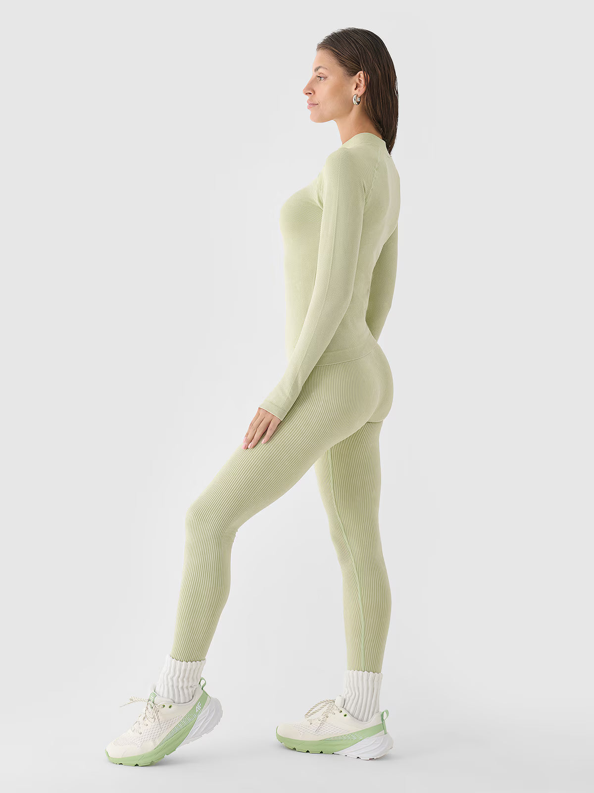 Legginsy bezszwowe w prążki damskie