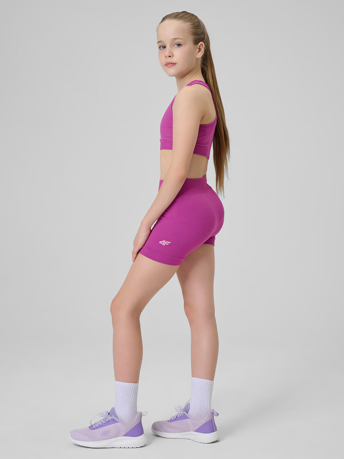 Legginsy krótkie sportowe bezszwowe dziewczęce