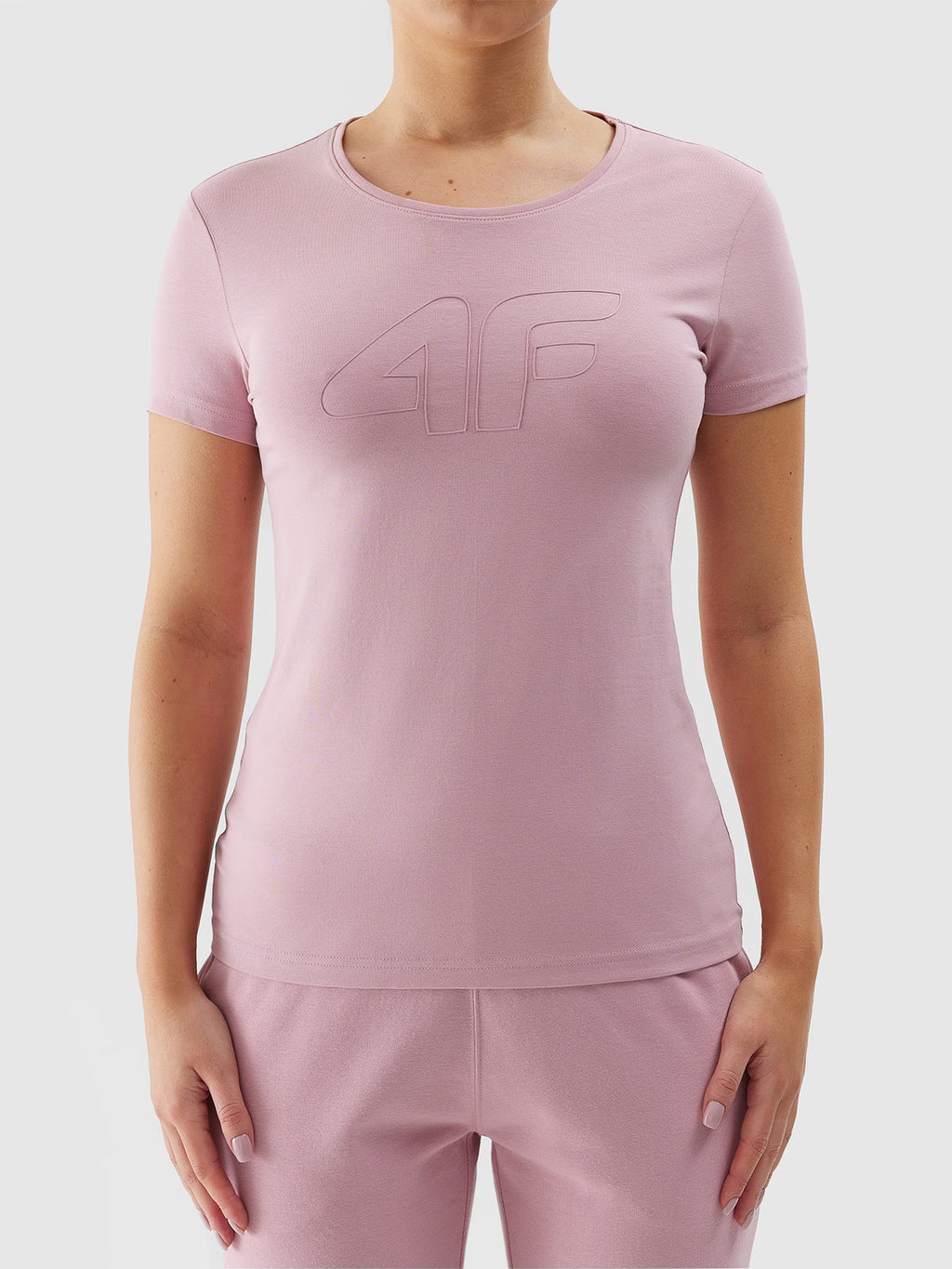 T-shirt slim z nadrukiem damski