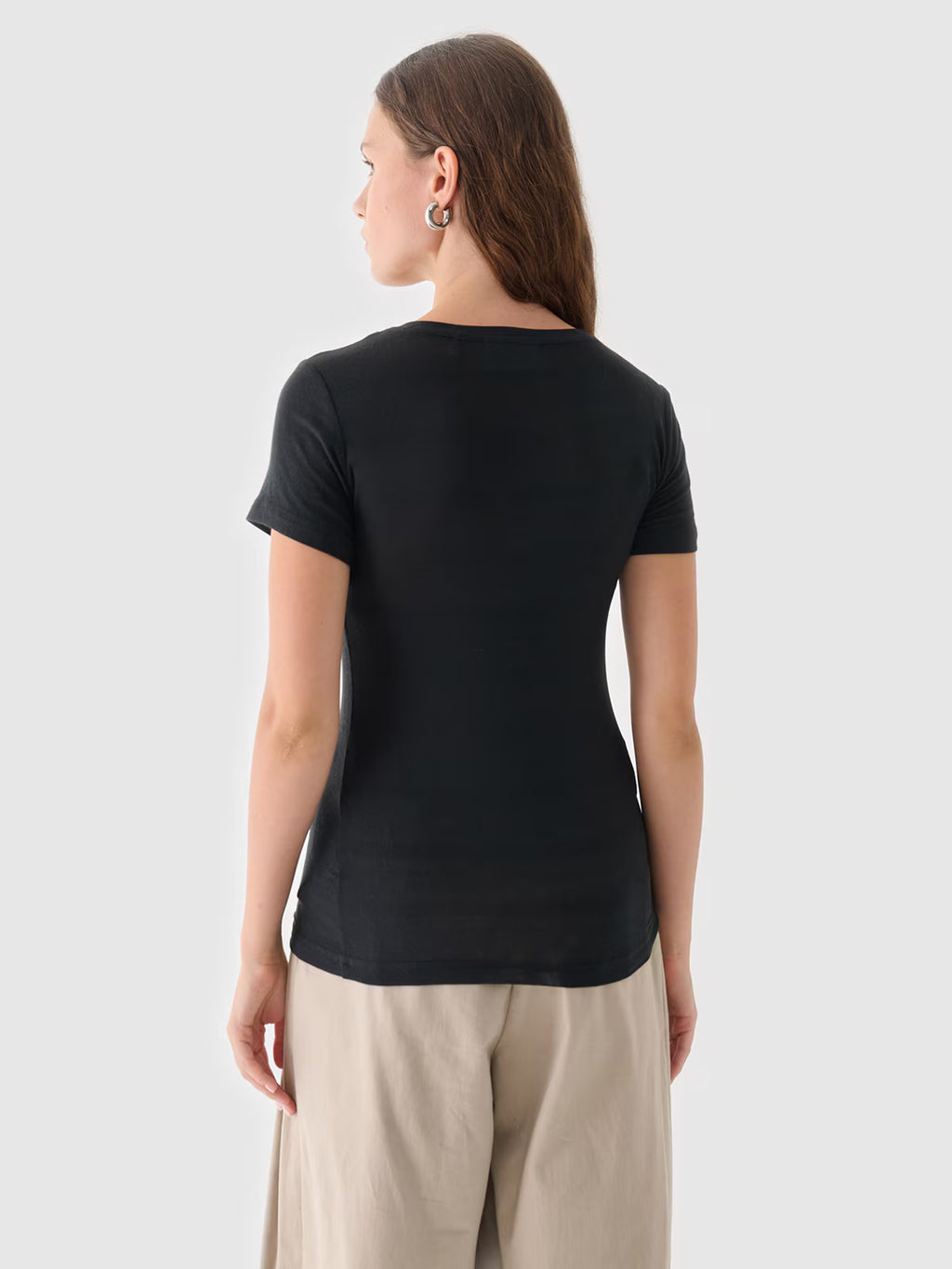 T-shirt z modalu i kaszmiru damski Outhorn