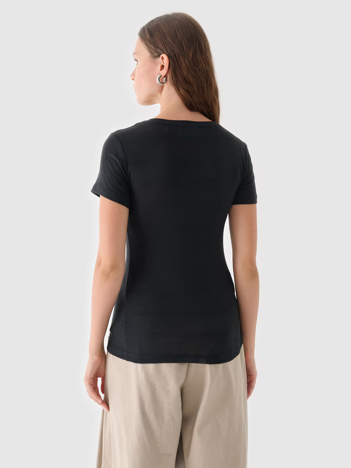 T-shirt z modalu i kaszmiru damski Outhorn