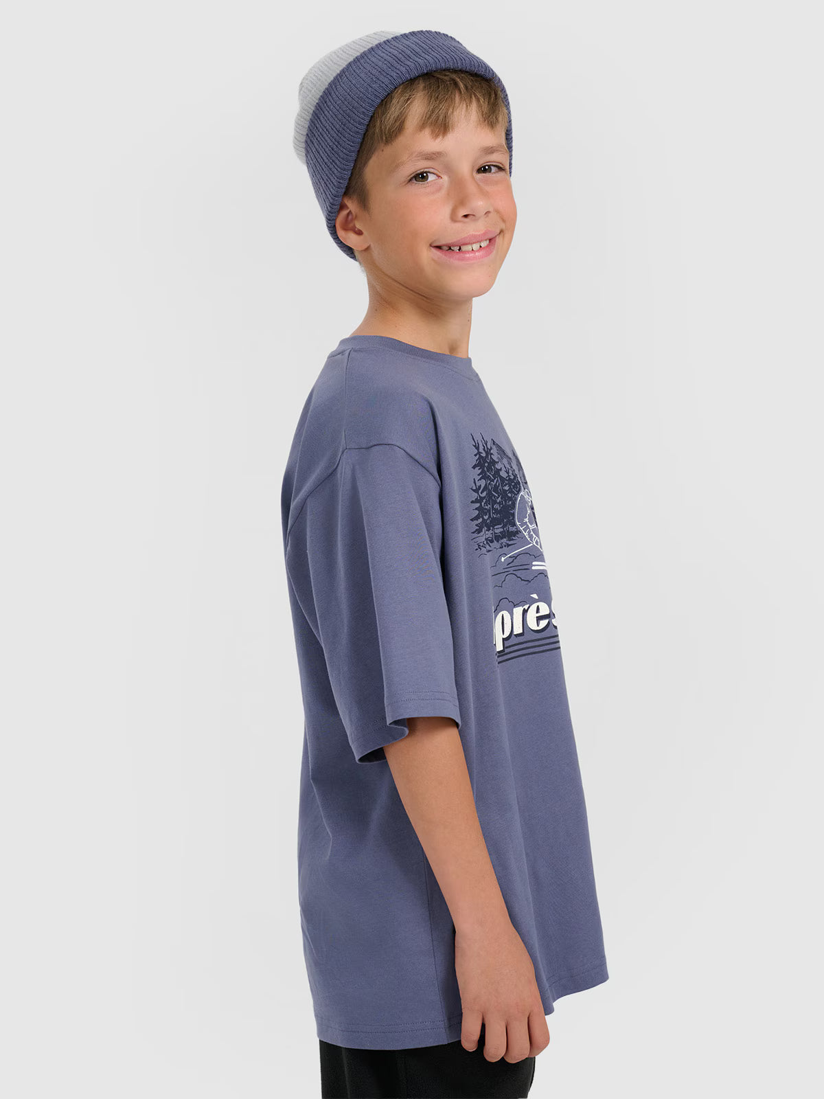 T-shirt loose z nadrukiem chłopięcy