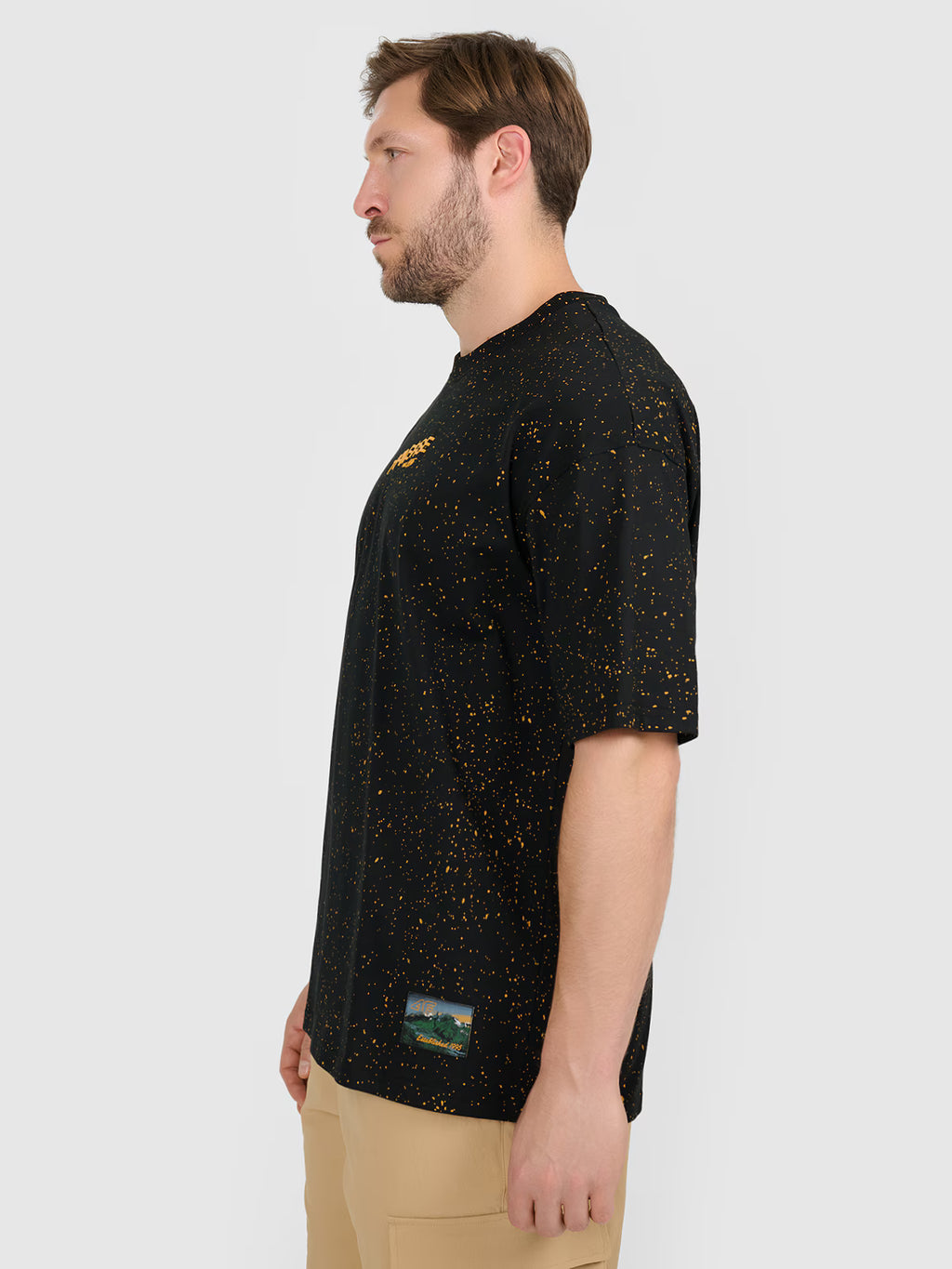 T-shirt oversize z nadrukiem męski