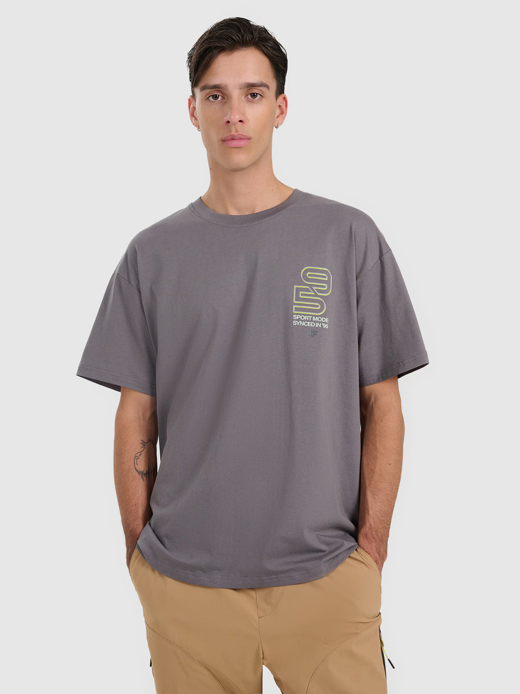 T-shirt oversize z nadrukiem męski