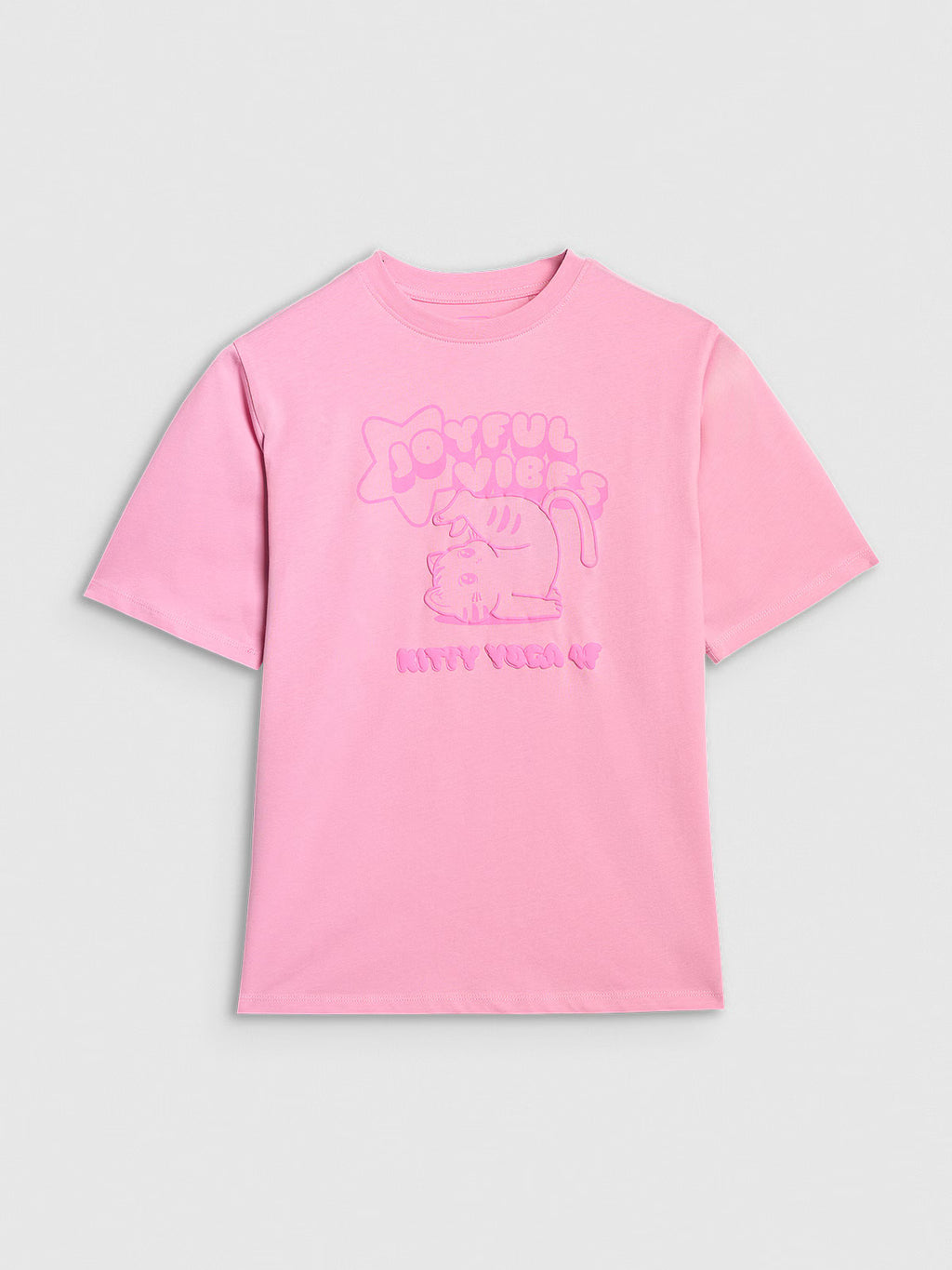 T-shirt oversize z nadrukiem dziewczęcy