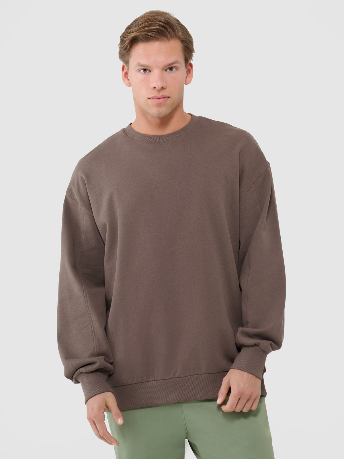 Bluza dresowa oversize nierozpinana bez kaptura męska