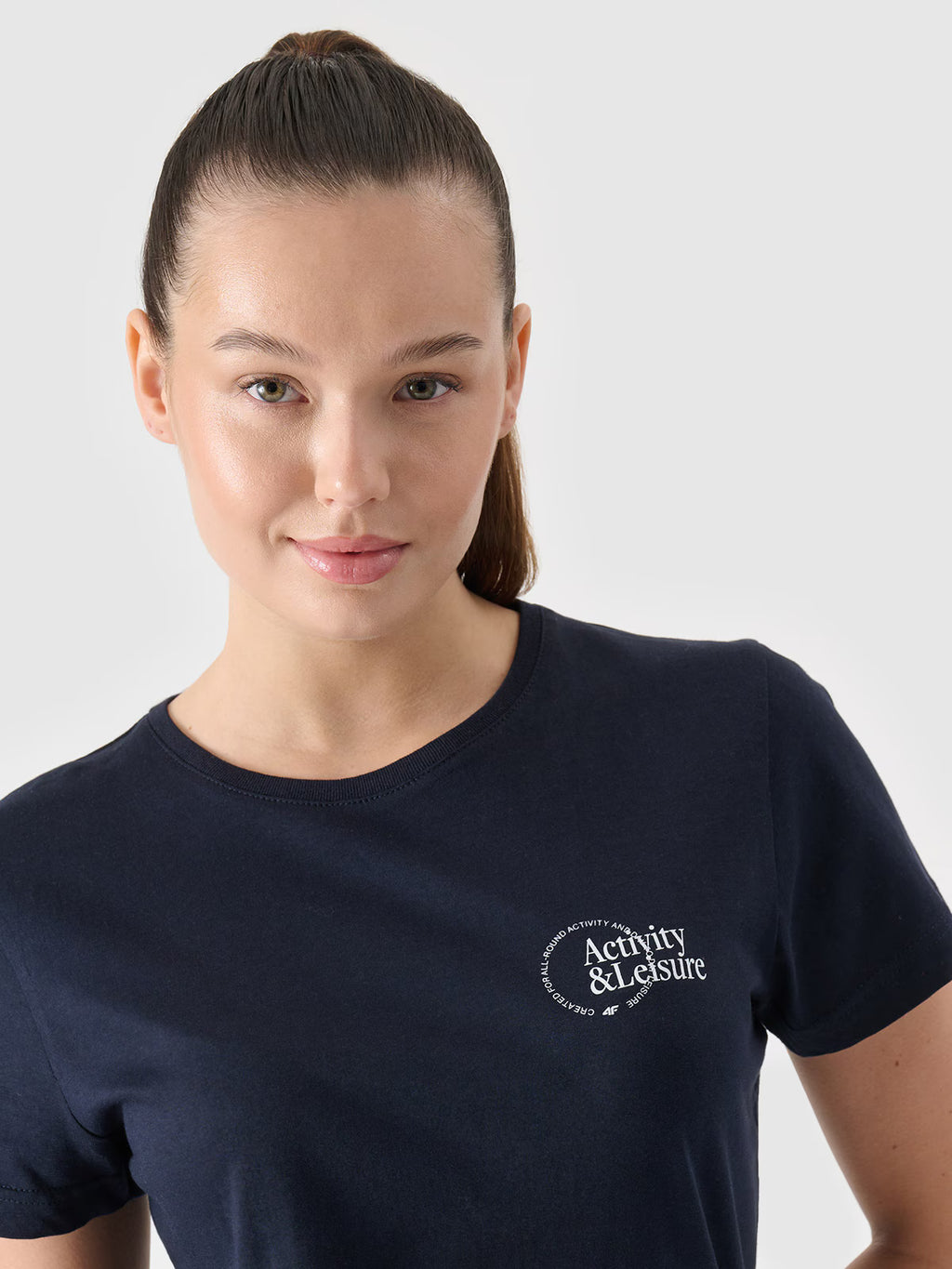 T-shirt slim z nadrukiem damski