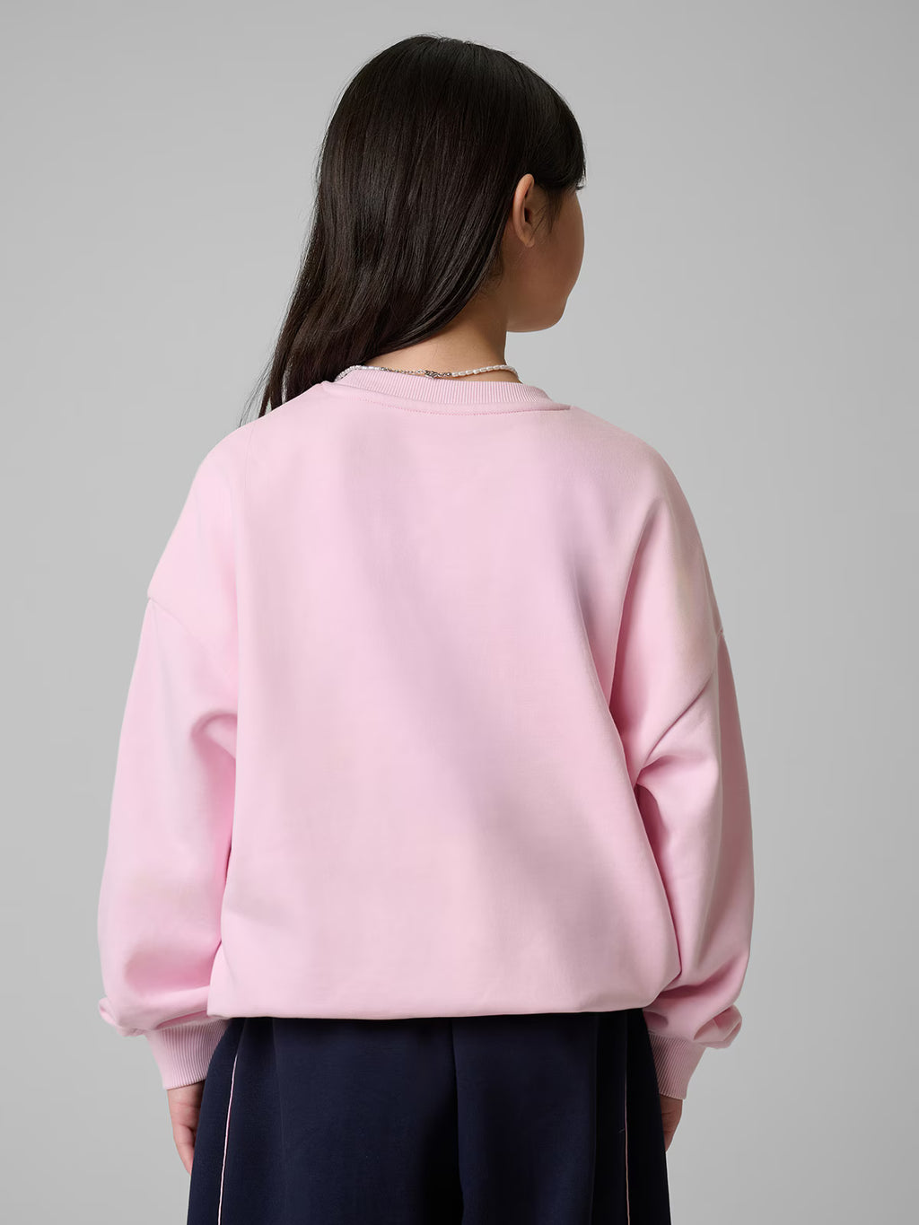 Bluza dresowa loose bez kaptura dziewczęca