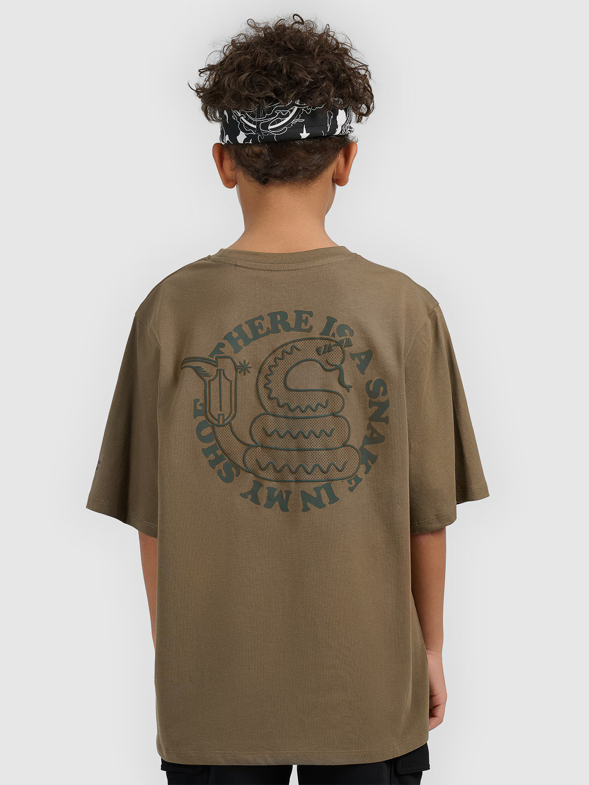 T-shirt loose z nadrukiem chłopięcy