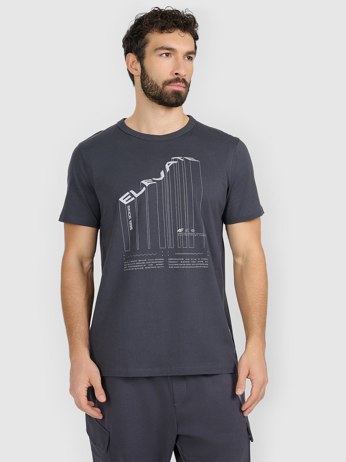 T-shirt regular z nadrukiem męski