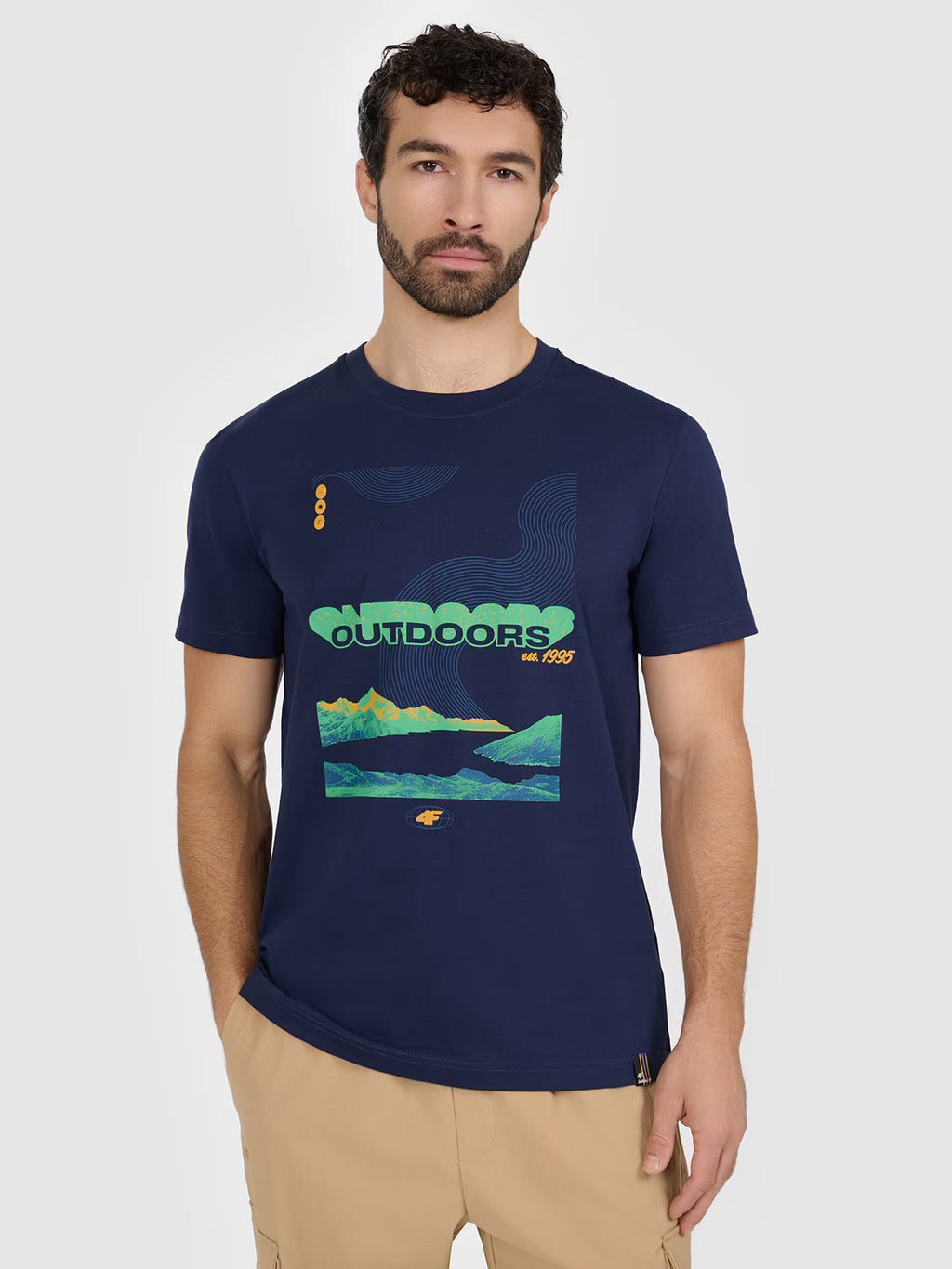 T-shirt regular z nadrukiem męski
