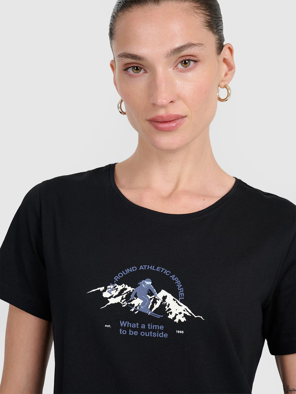 T-shirt regular z nadrukiem damski