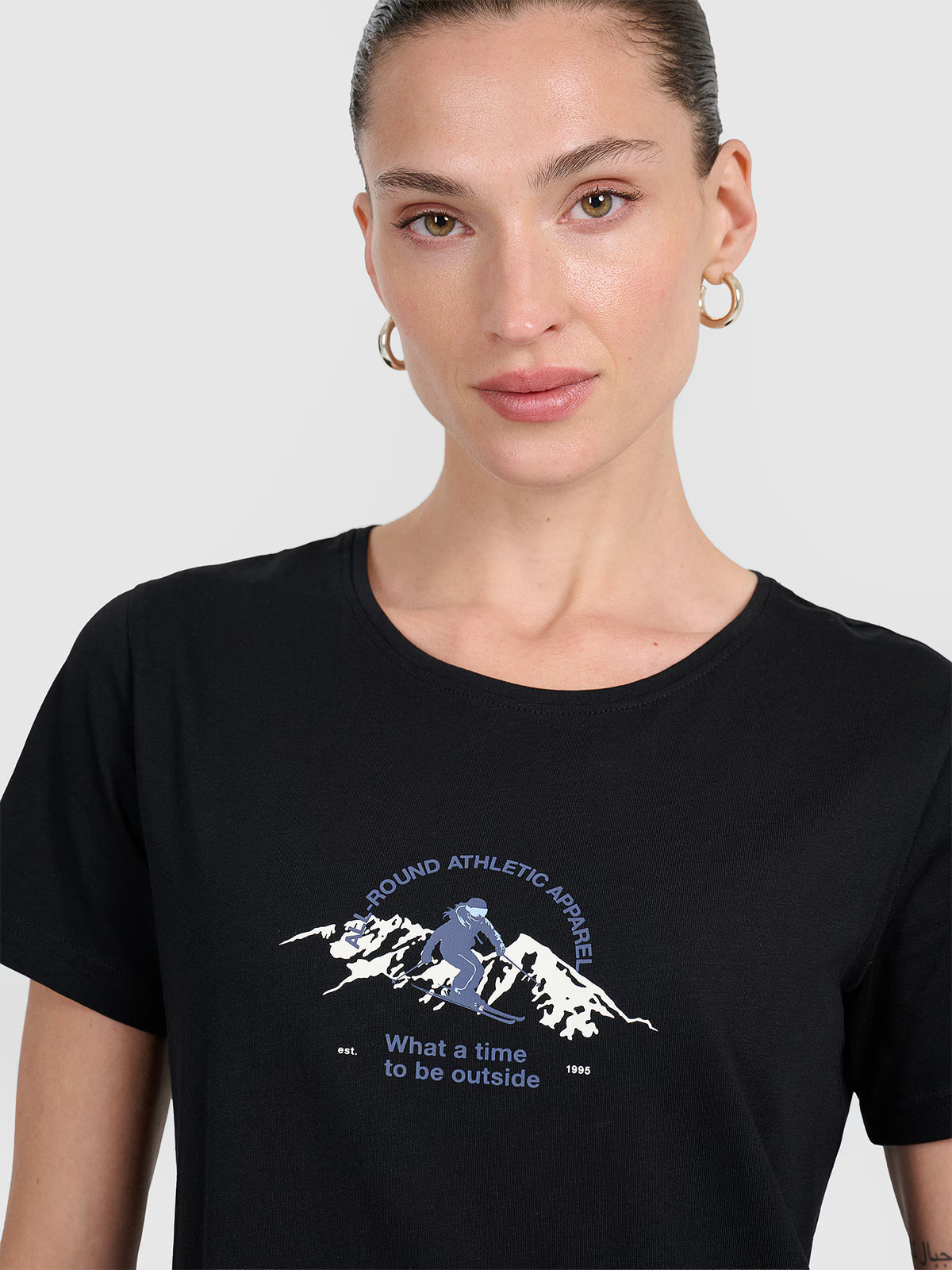 T-shirt regular z nadrukiem damski