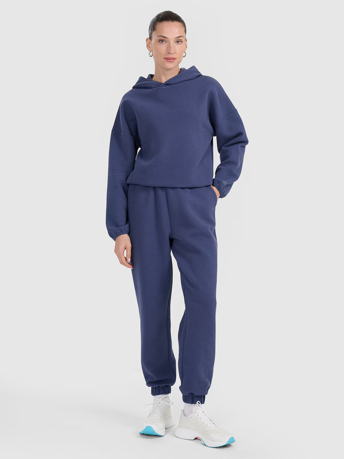 Bluza dresowa z waflowej dzianiny damska