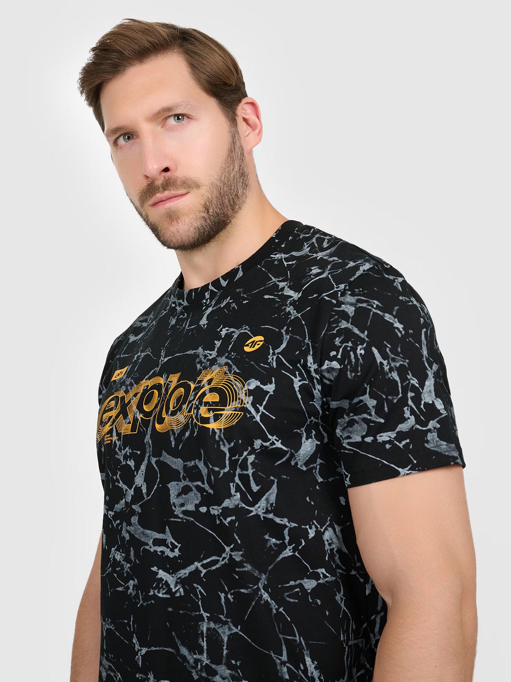 T-shirt regular z nadrukiem męski