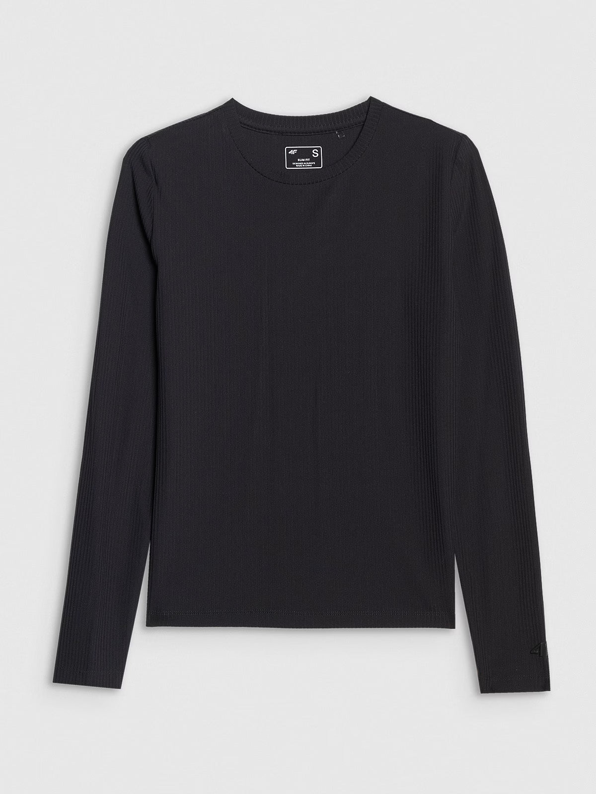 Longsleeve slim z prążkowanej dzianiny damski